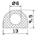 1B= 50 MZS - 25120 - EPDM sponge profiles - Semi-circle, D-profiles
