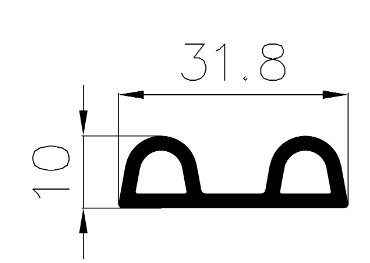 4040403KG - EPDM szivacs gumiprofilok - Félkör alakú, D-profilok