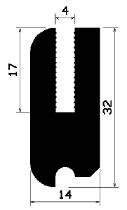 TU1- 1335 - gumiprofilok - U alakú profilok