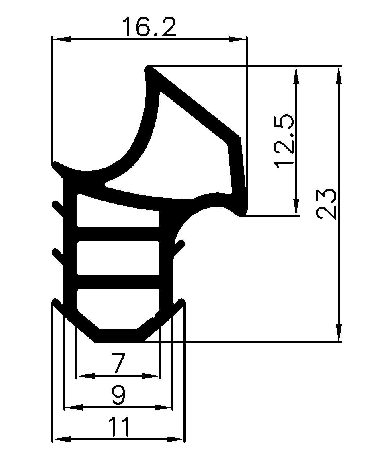 16110160KG - rubber profile - Door-frame profiles
