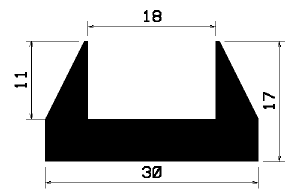 TU1- 0648 - silicone profiles - U shape profiles