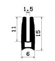 TU1- 0746 1B= 100 m - rubber profiles - U shape profiles