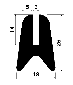 TU1- 1109 - silicone profiles - U shape profiles