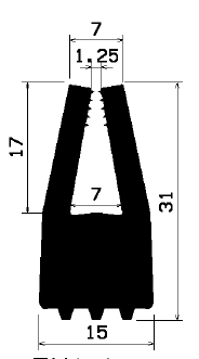 TU1- 1447 - rubber profiles - U shape profiles