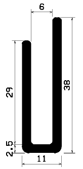 TU1- 1470 - rubber profiles - U shape profiles