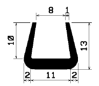 TU1- 1495 - gumiprofilok - U alakú profilok