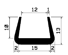 TU1- 1496 - rubber profiles - U shape profiles
