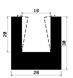 TU1- 1922 - rubber profiles - U shape profiles