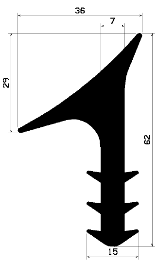 FA 2247 - gumiprofilok - Takaró és 'T' alakú profilok