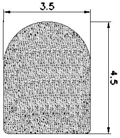 MZS - G477 - EPDM szivacs gumiprofilok - Félkör alakú, D-profilok