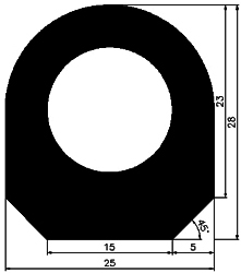 5760360KG - EPDM rubber profiles - Semi-circle, D-profiles