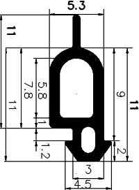 Z1 - G621 - rubber profile - Door-frame profiles