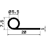 FN 0104 - szilikon gumiprofilok - Lobogó vagy 'P' alakú profilok