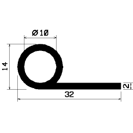 FN 0825 1B= 50 m - rubber profiles - under 100 m - Flag or 'P' profiles