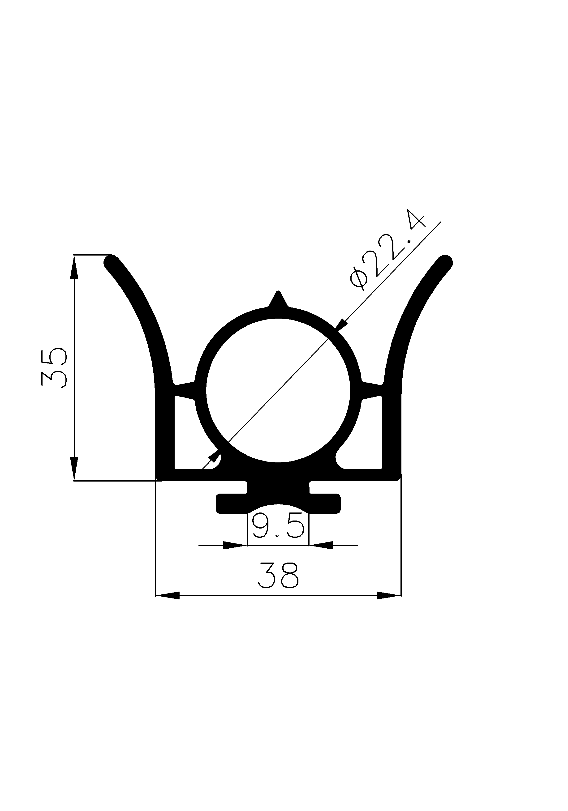 11870365KG - EPDM rubber profiles - Sliding door – finger-guard profiles