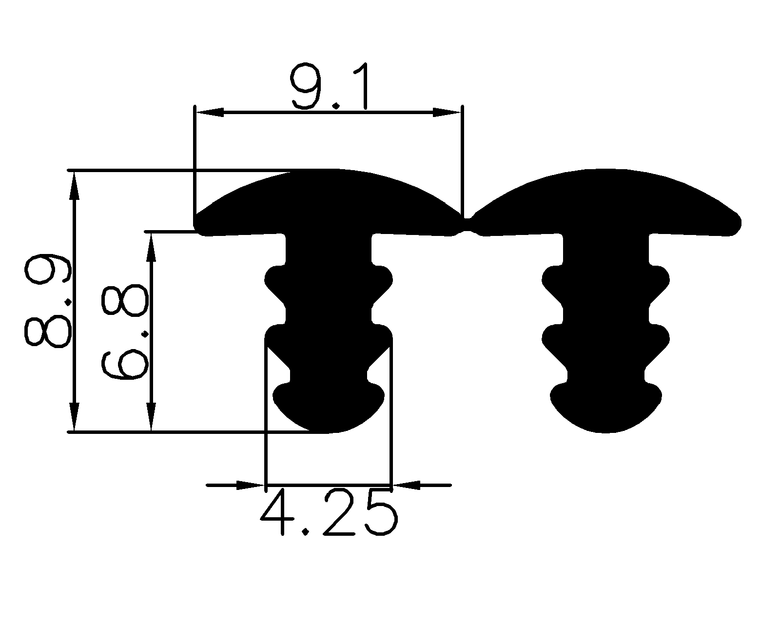13170370KG - rubber profile - Door-frame profiles