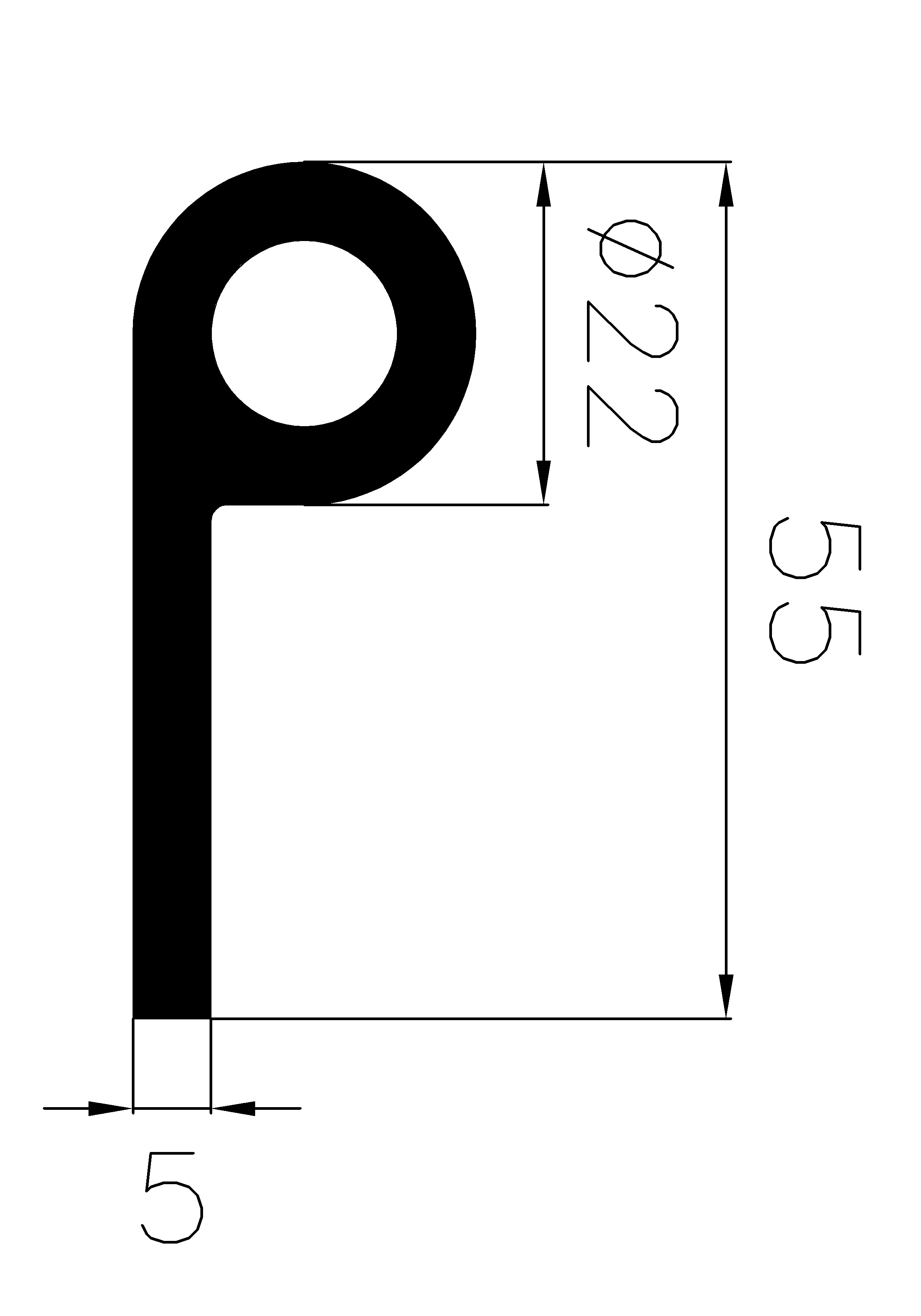 1900360KG - EPDM profiles - Flag or 'P' profiles