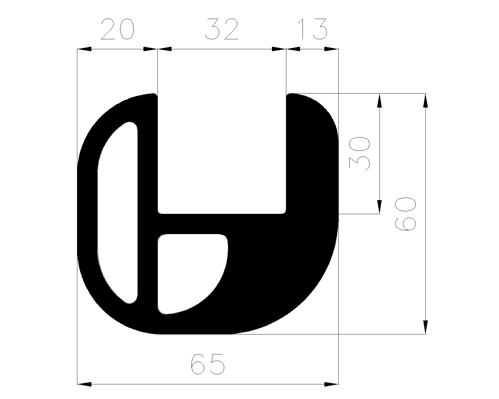 20220365KG - rubber profiles - U shape profiles