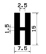 H 1395 - silicone  profiles - H-profiles