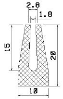 MZS 25251 - szivacs gumiprofilok - U alakú profilok