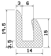 MZS 25275 - sponge profiles - U shape profiles