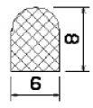 1B= 100 m MZS 25315 - EPDM rubber profiles - Semi-circle, D-profiles