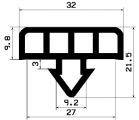 AU 0140/2 1B= 25 m - rubber profiles - under 100 m - Spacer and bumper profiles