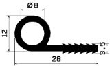 FN 2454 - szilikon gumiprofilok - Lobogó vagy 'P' alakú profilok