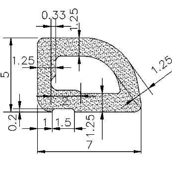 MZS - G209 5×7 mm - EPDM sponge profiles - Semi-circle, D-profiles