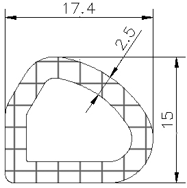 MZS - G567 17,4×15 mm - EPDM sponge profiles - Semi-circle, D-profiles