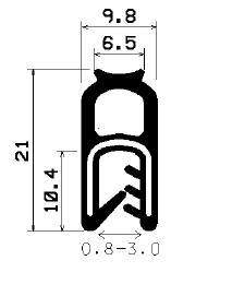 SD-0075 - coextrudált fémbetéttel - Élvédő profilok