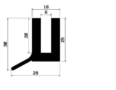 TU1- 0948 - rubber profiles - U shape profiles